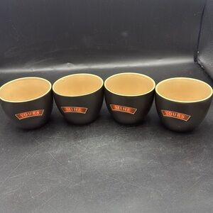 Baileys Irish‎ Cream Liqueur set Four Ceramic Bowls cups